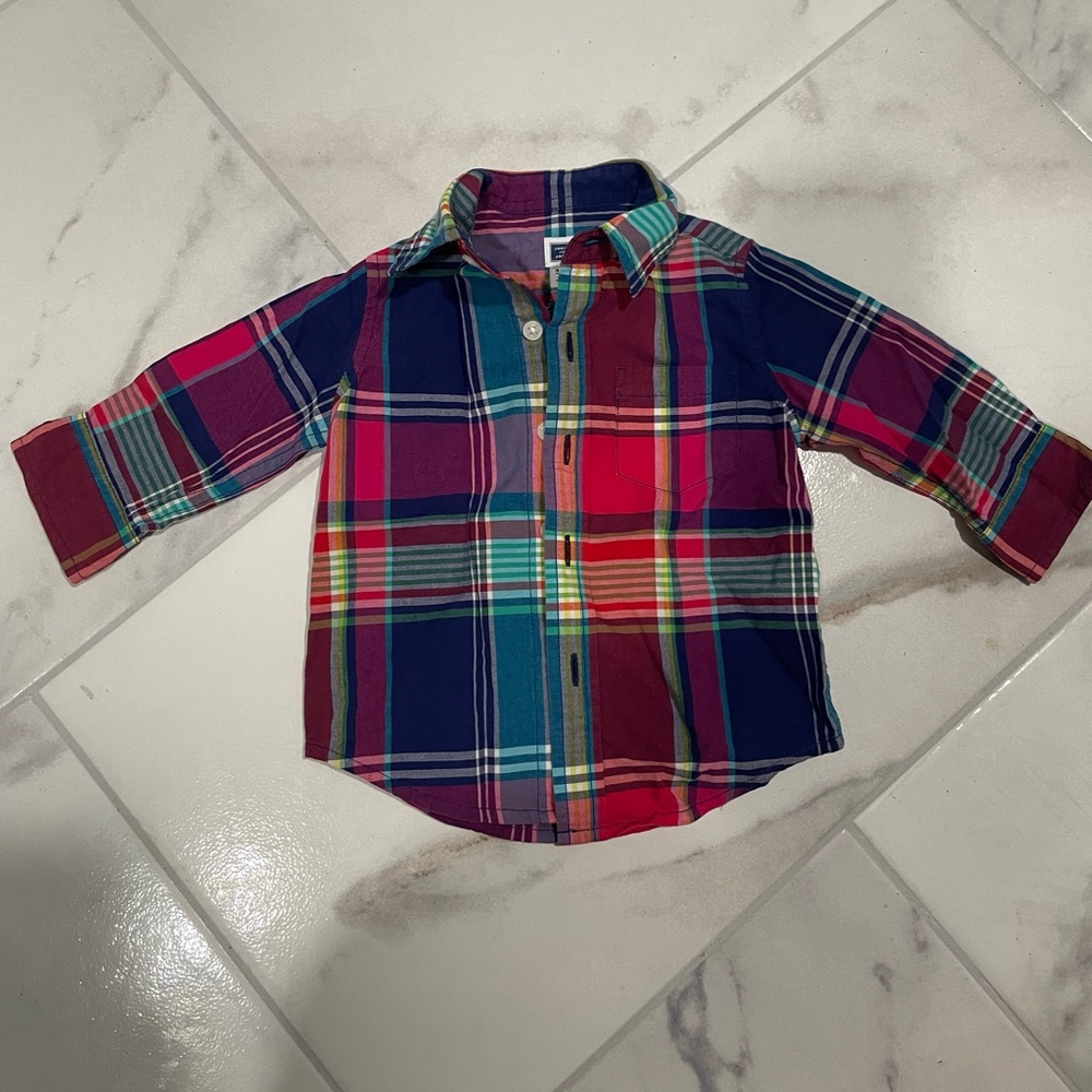 Janie and Jack Long Sleeve Button down shirt 3-6 months